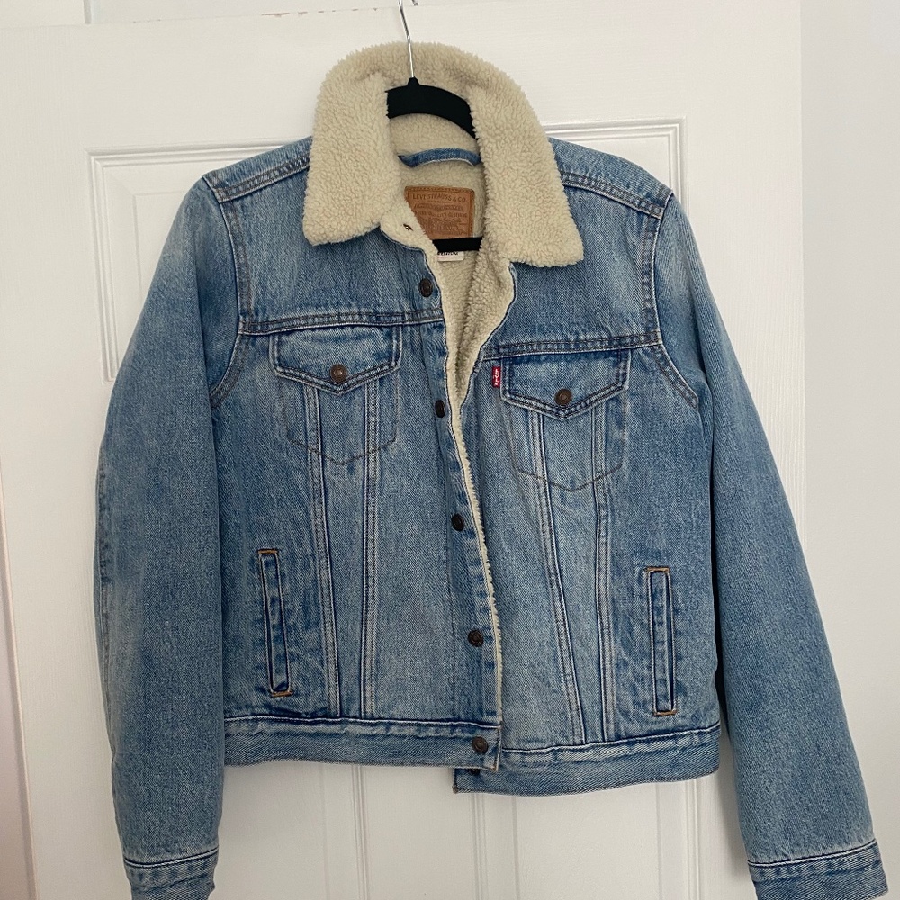 New womens Levi denim jacket Jean jacket sherpa